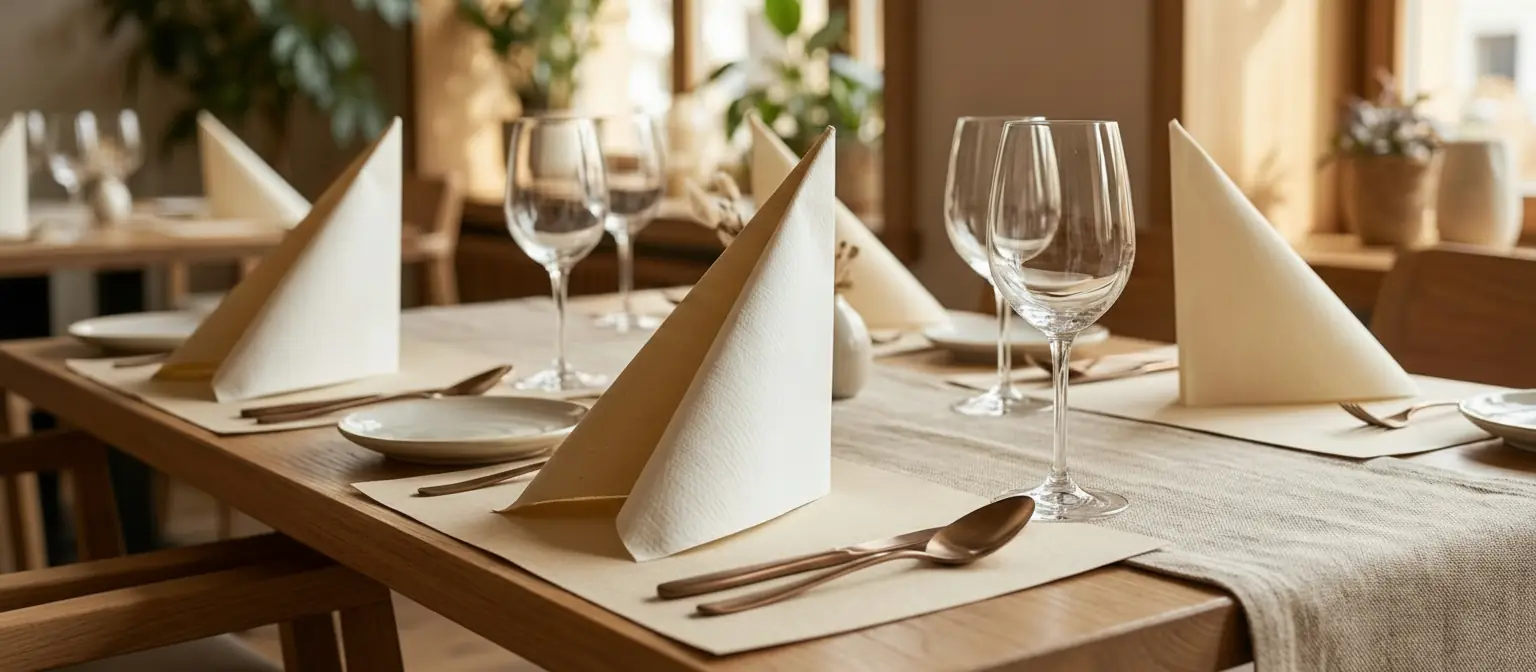 Elegante servetten in restaurant setting