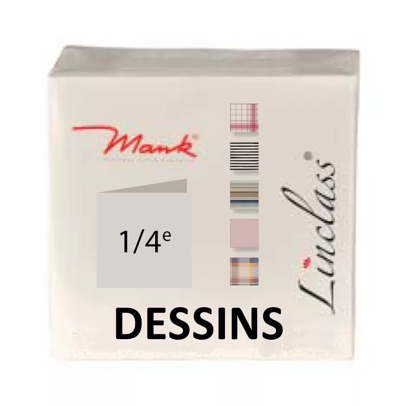 Servet XL 48×48 cm – 1/4e vouw – Linclass – Per 300 stuks - diverse dessins